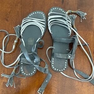 Free People wrap sandals.